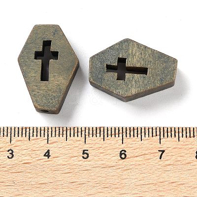 Printed Wood Beads WOOD-Z002-15D-1