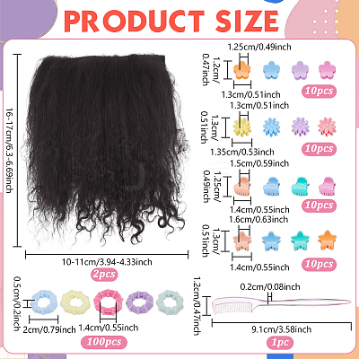 2Pcs Wool Doll Wig Hair DIY-NB0016-02B-1