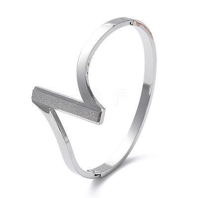 304 Stainless Steel Hinged Bangles for Women BJEW-A011-20P-1