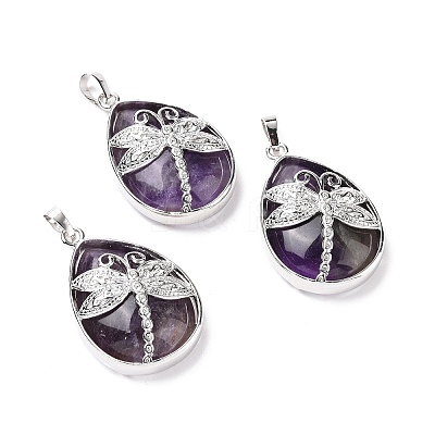 Natural Amethyst Pendants X-G-G900-01P-06-1