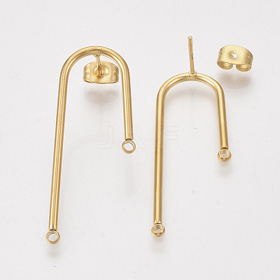 Left and Right 304 Stainless Steel Stud Earring Findings X-STAS-S079-143B-1