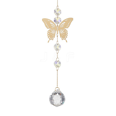 201 Stainless Steel Connector Charms and Glass Suncatchers HJEW-JM04732-01-1