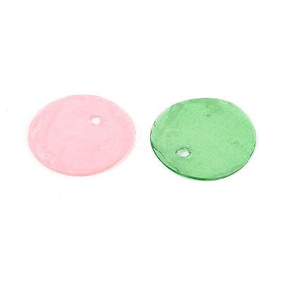 Spray Painted Natural Capiz Shell Disc Charms BSHE-T014-02M-1