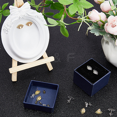 18 Pairs 2 Colors 304 Stainless Steel Eye Stud Earring Finding STAS-CN0001-34-1