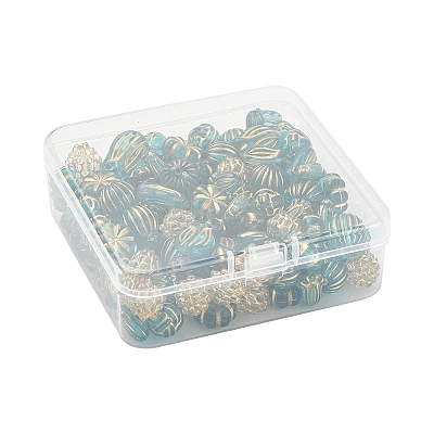 6 Style Plating Acrylic Beads PACR-FS0001-01-1