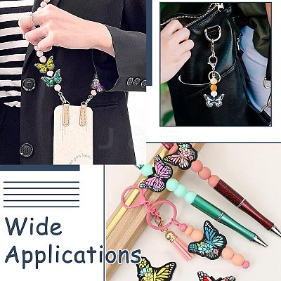 10Pcs 10 Styles Butterfly with Flower Food Grade Eco-Friendly Silicone Beads SIL-CJ0002-99-1