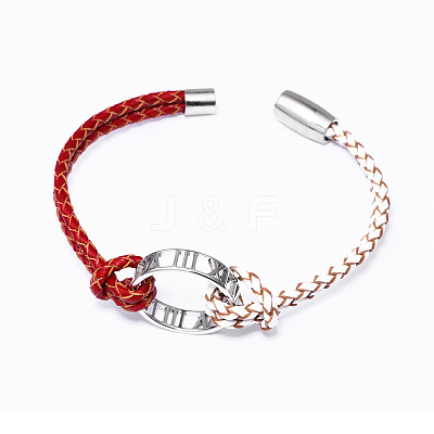 Alloy Ring Links Bracelets BJEW-F352-17P-02-1