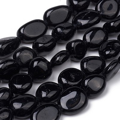 Natural Black Tourmaline Beads Strands G-L493-51-1
