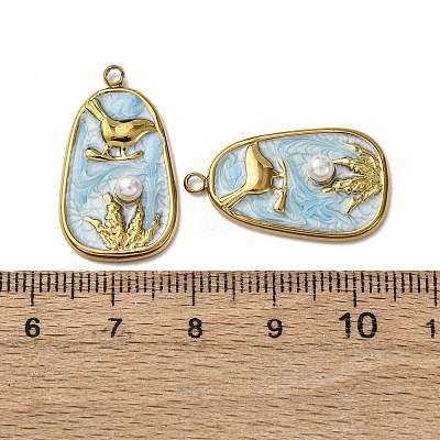 304 Stainless Steel Enamel Pendants STAS-P406-27A-G-1