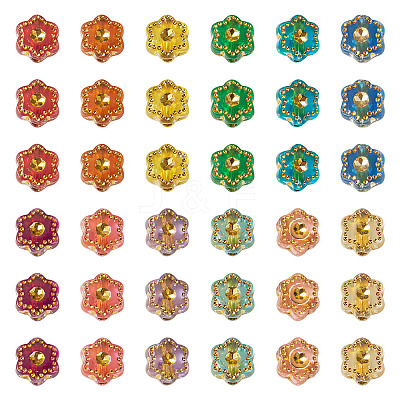 500Pcs Plastic Flower Beads KY-TADJ0001-07A-1