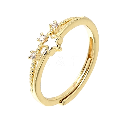 Brass Micro Pave Clear Cubic Zirconia Finger Rings for Women CU-CBAE7DF-12G-02-1