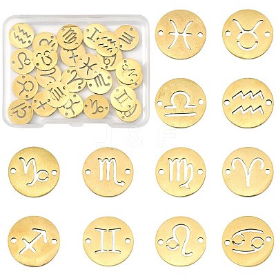 24Pcs 12 Styles 201 Stainless Steel Links/Connectors STAS-FS0002-07-1