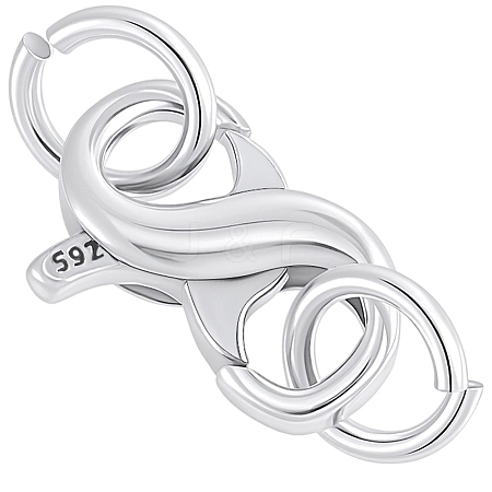 1Pc Sterling Silver Double Opening Lobster Claw Clasps STER-BBC0009-56B-1