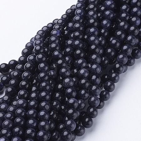 Synthetic Blue Goldstone Beads Strands X-GSR6mmC053-1