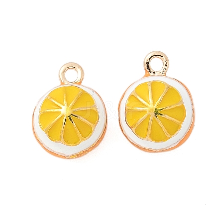 Fruits Style Eco-Friendly Rack Plating Brass Enamel Pendants KK-S507-07A-G-1