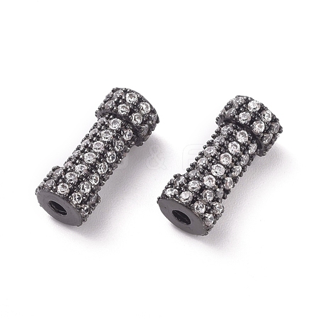 Brass Micro Pave Clear Cubic Zirconia Beads ZIRC-K081-91B-1