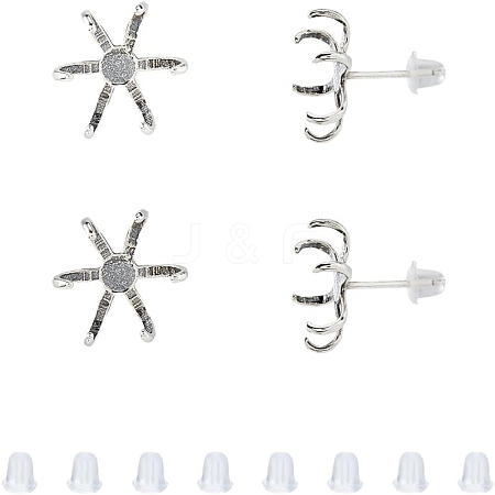 925 Sterling Silver Stud Earring Findings STER-DC0001-48-1