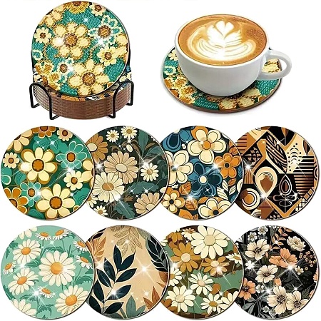 DIY Coaster Diamond Painting Kit PW-WG9618F-01-1