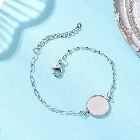 304 Stainless Steel Paperclip Chain Satellite Chain Bracelet Making BJEW-JB13073-02-1