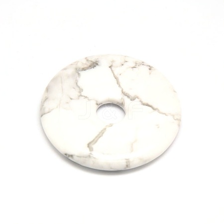 Donut/Pi Disc Natural Gemstone Pendants G-L234-40mm-13-1