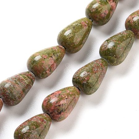 Natural Unakite Beads Strands G-B106-A23-02-1