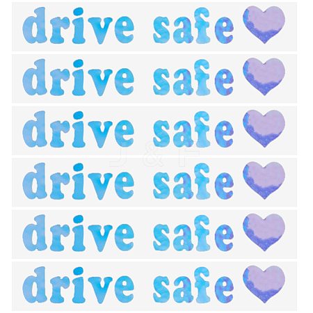 Laser PVC Drive Safe Self Adhesive Car Stickers STIC-WH0013-09B-1