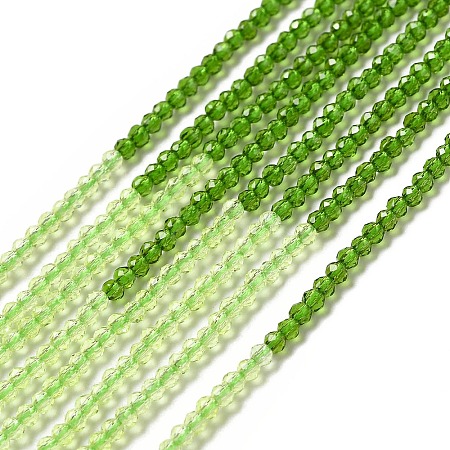 2 Colors Transparent Glass Beads Strands GLAA-G093-01M-1