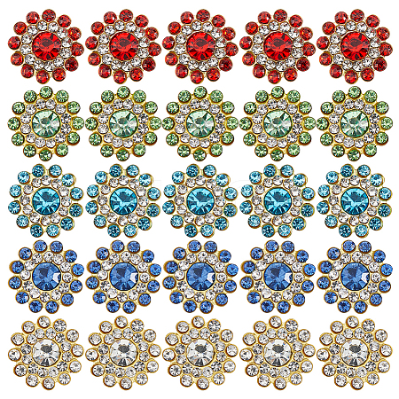 150Pcs 5 Colors Sew on Rhinestone RGLA-FH0001-03-1