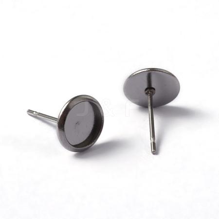 304 Stainless Steel Stud Earring Settings STAS-L182-16-1