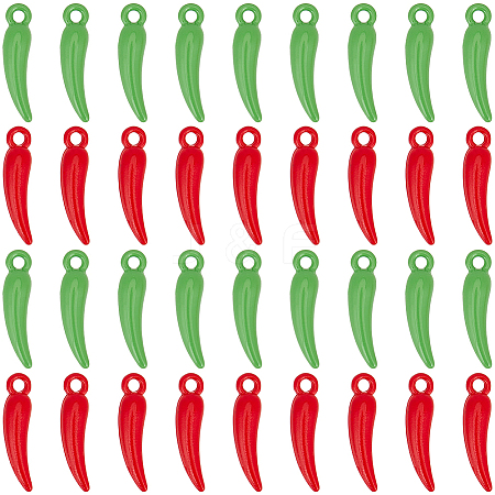 60Pcs 2 Colors Alloy Enamel Pendants ENAM-SC0005-94-1
