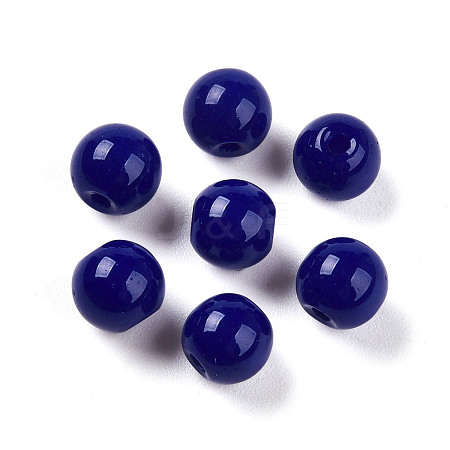 Opaque Solid Color Glass Beads GLAA-N007-6mm-A03-1