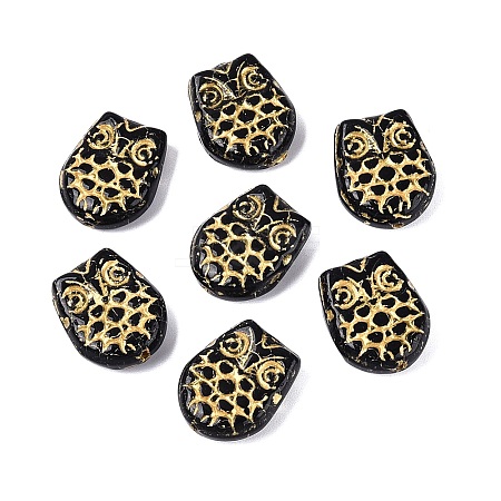 Owl Glass Beads GLAA-T025-65M-04-1