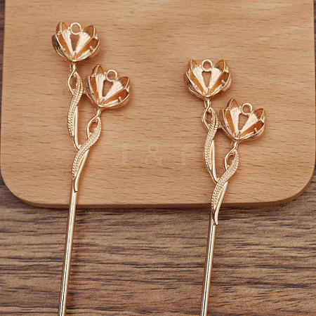 Alloy Hair Stick Findings FIND-WH0092-57KCG-1