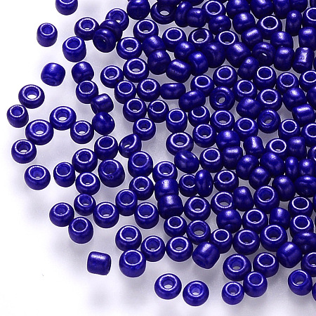 6/0 Baking Paint Glass Round Seed Beads SEED-S036-01C-07-1