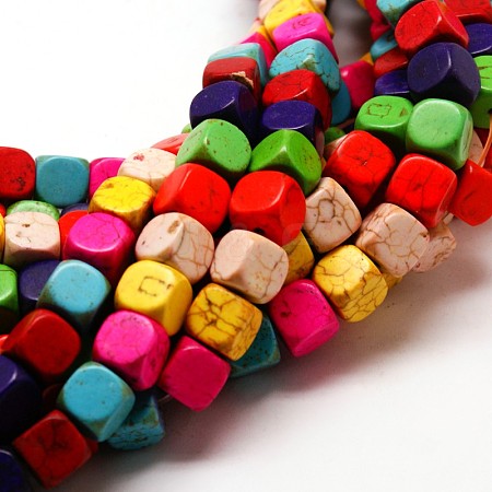 Cube Synthetic Turquoise Beads X-TURQ-I010-21-1