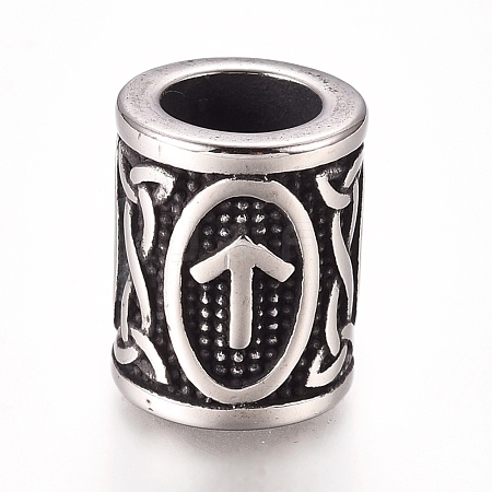 304 Stainless Steel European Beads X-OPDL-G010-07AS-06B-1