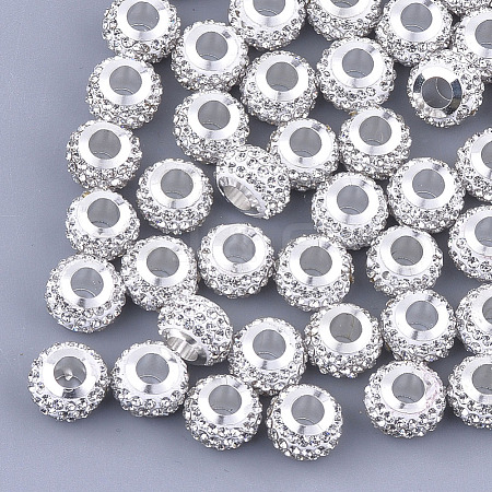 Polymer Clay Rhinestones European Beads FPDL-T001-02F-1