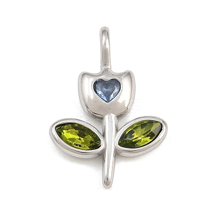 304 Stainless Steel Rhinestone Pendants RB-CBA40D0-04P-A-1