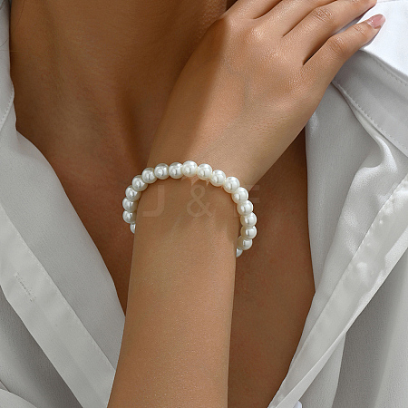 Elegant Adjustable Plastic Imitation Pearl Beaded Stretch Bracelets for Women DZ1384-1