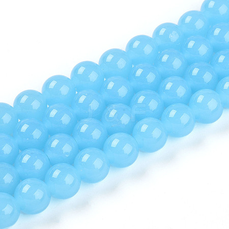 Imitation Jade Glass Beads Strands GLAA-T032-J10mm-04-1
