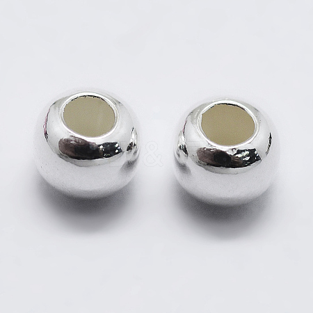 Anti-Tarnish Rhodium Plated 925 Sterling Silver Beads STER-K167-026C-P-1