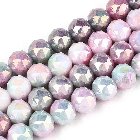 Anti-Tarnish Electroplate Glass Beads Strands GLAA-N010-10mm-09-1