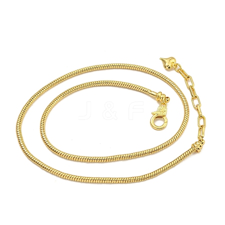 Rack Plating Brass Round Snake Chain Necklaces for Women NJEW-C059-27G-1