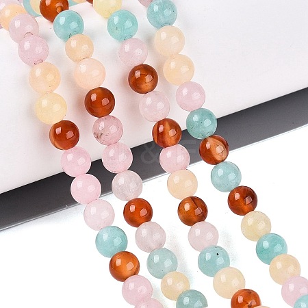 Natural Multi-Color Agate Beads Strands G-Q606-42B-A01-1