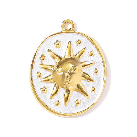 304 Stainless Steel Enamel Pendants STAS-OY002-32G-1