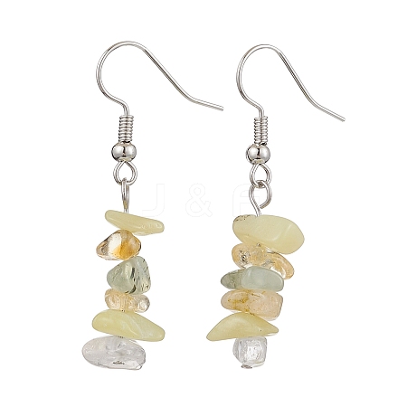 Natural Mixed Stone Dangle Earrings EJEW-JE06154-01-1