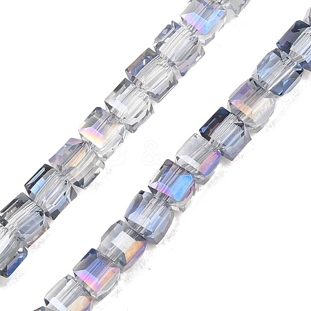 Electroplate Glass Beads Strands EGLA-D018-4x4mm-18-1