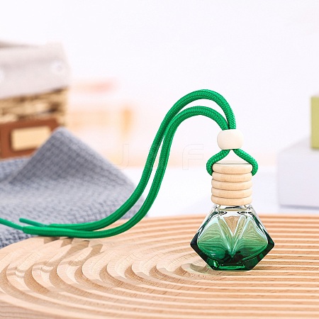 8ML Polygon Glass Perfume Bottles Air Freshener Diffuser Bottle Hanging Ornamen PW-WGF8FD9-01-1