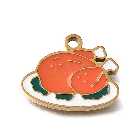 304 Stainless Steel Enamel Pendants SA-CBAA2E4-06B-G-1