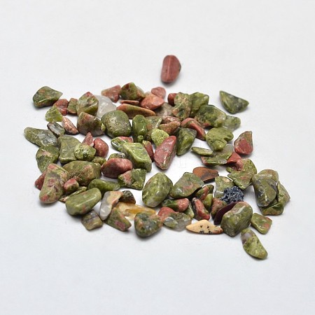 Natural Unakite Chip Beads G-O103-14-1